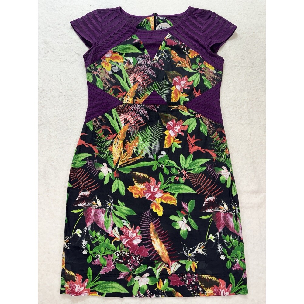 Almatrichi Madrid Spain Floral Print Structured Tunic Dress Sz 42 Anthropologie